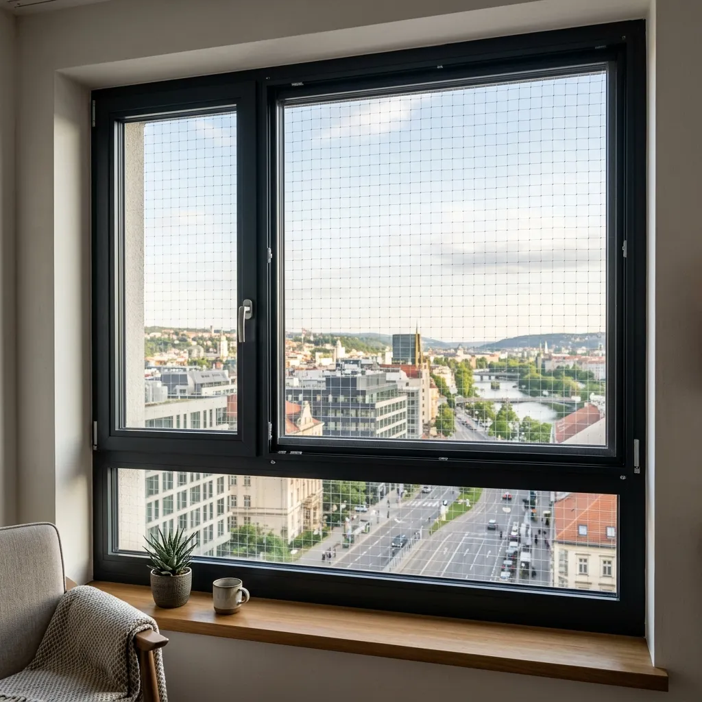 Invisible grill window installation in Chennai by Poorna Enterprises